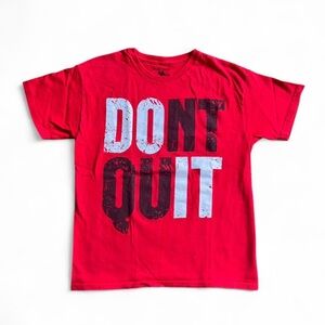 Vibrant Red 'Don't Quit' Kids Long Sleeve Tee